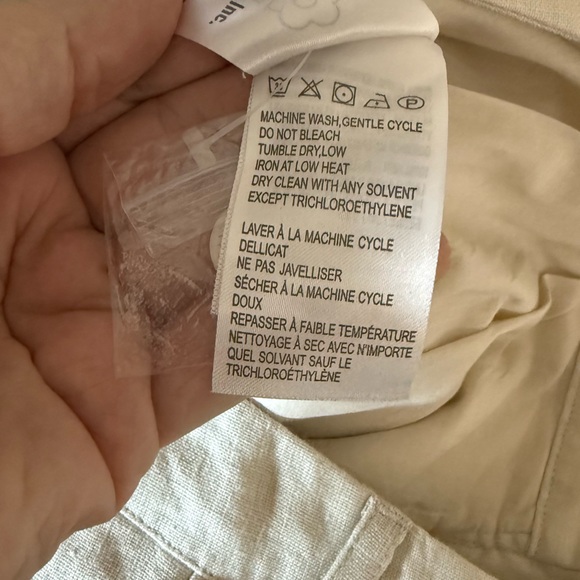 Anthropologie x Farm Rio Tan Linen Wide Leg Pants Medium - Picture 11 of 13